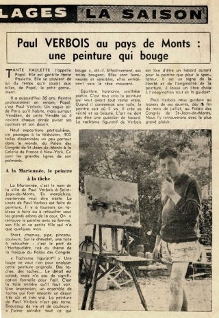 Paul Verbois Ouest France juin 1965 Pays de Monts