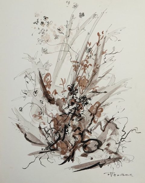 Paul-Verbois-bi-chromie-de-fleurs