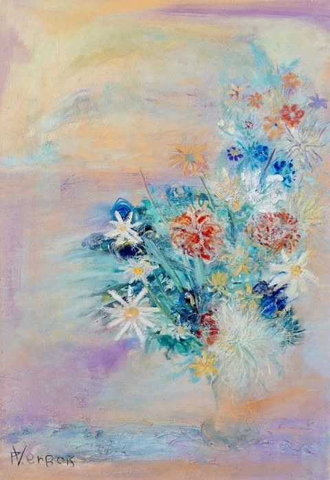 Paul-Verbois-fleurs-cosmos-1970