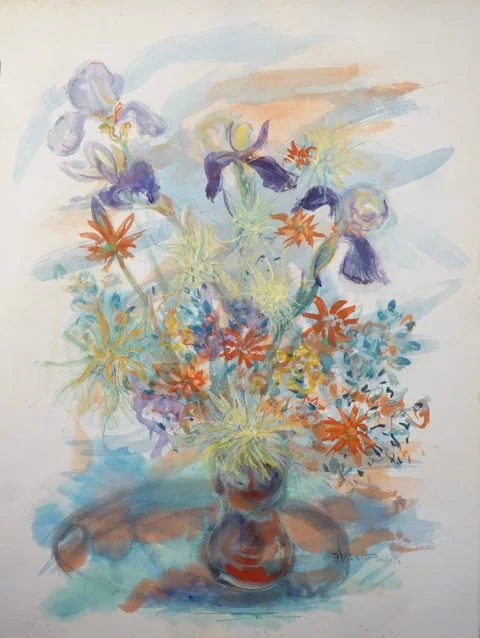 Paul-Verbois-fleurs-iris-F-orangé