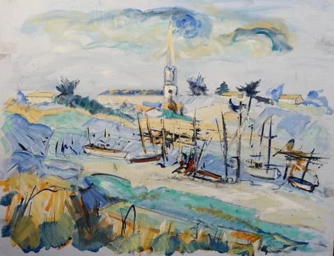Paul-Verbois-gouache-port-rétais