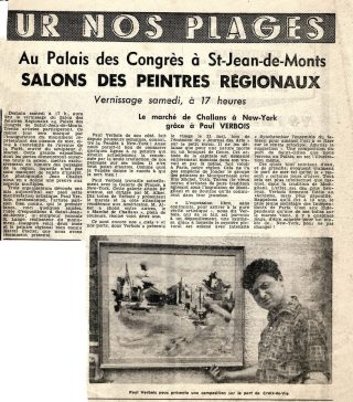 Paul Verbois le salon des peintres marché Challans USA juillet 64