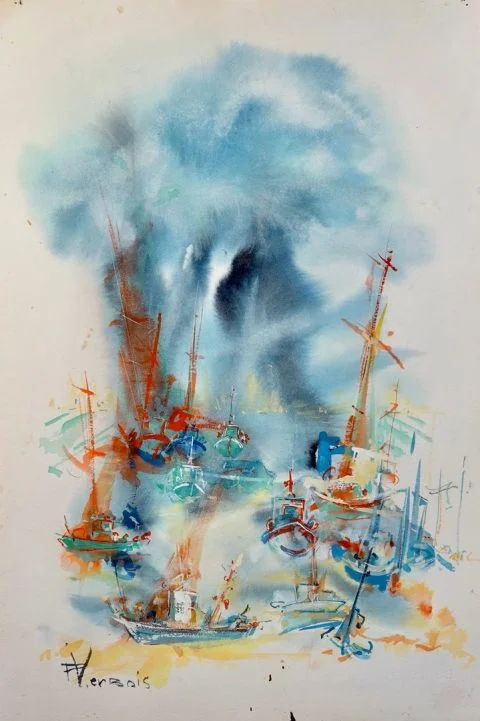 Paul-Verbois-orage-sur-la-flotille-de-pêche