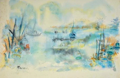 Paul-Verbois-petit-port-dans-la-brume